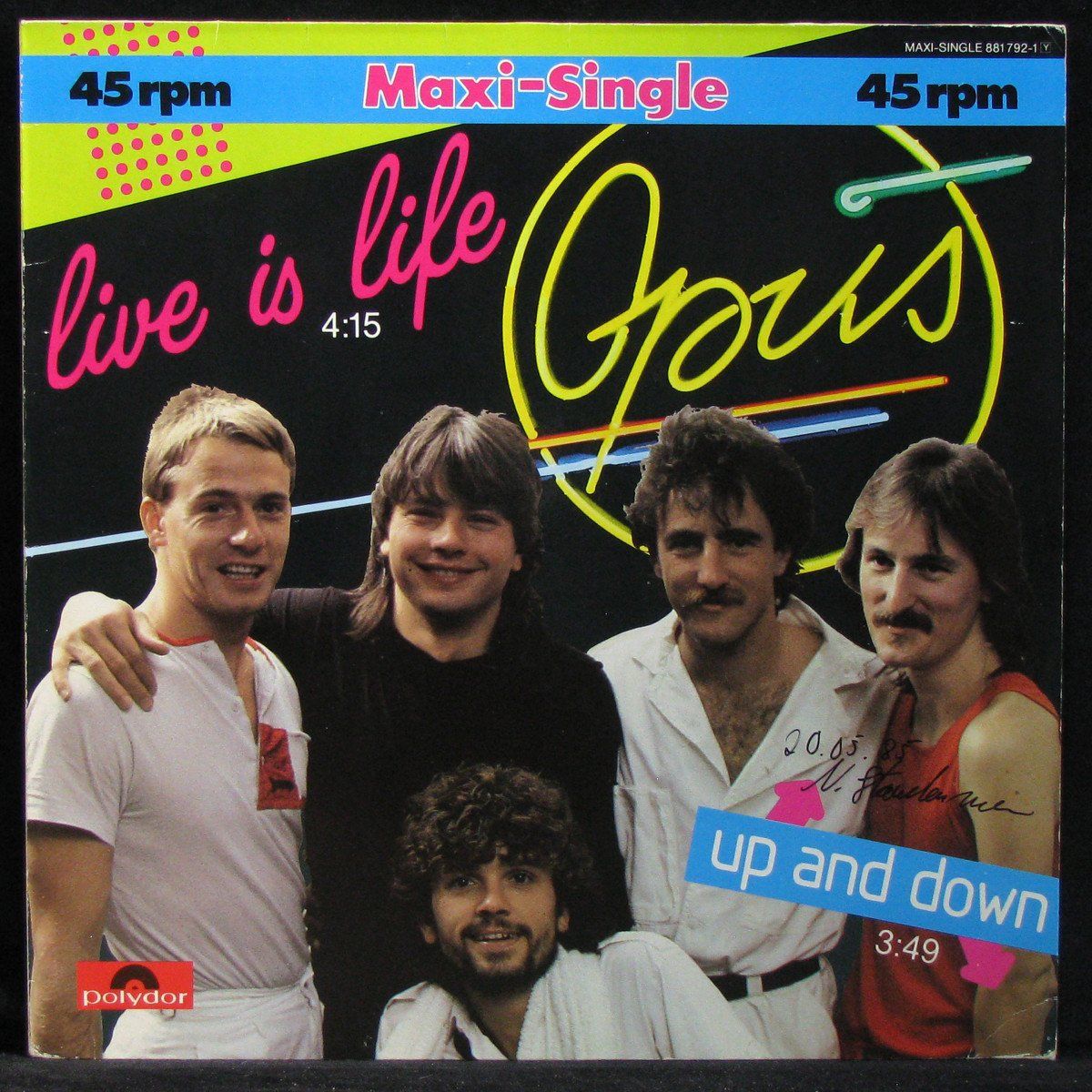 Группа лайф песни. Opus Life is Life. Opus - Live is Life (1985). Opus Австрийская рок-группа. Опус группа 80х.