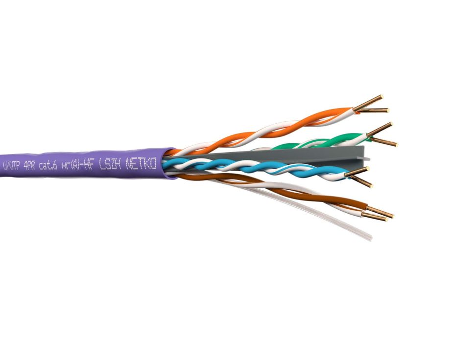 КабельвитаяпараUTP4,cat.6,23AWG,чистаямедь,нг(А)-HFLSZH,проходитFluketest,25метров