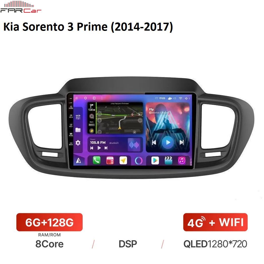 ШтатнаямагнитолаFarCarдляKiaSorento3Prime(2014-2017)наAndroid12