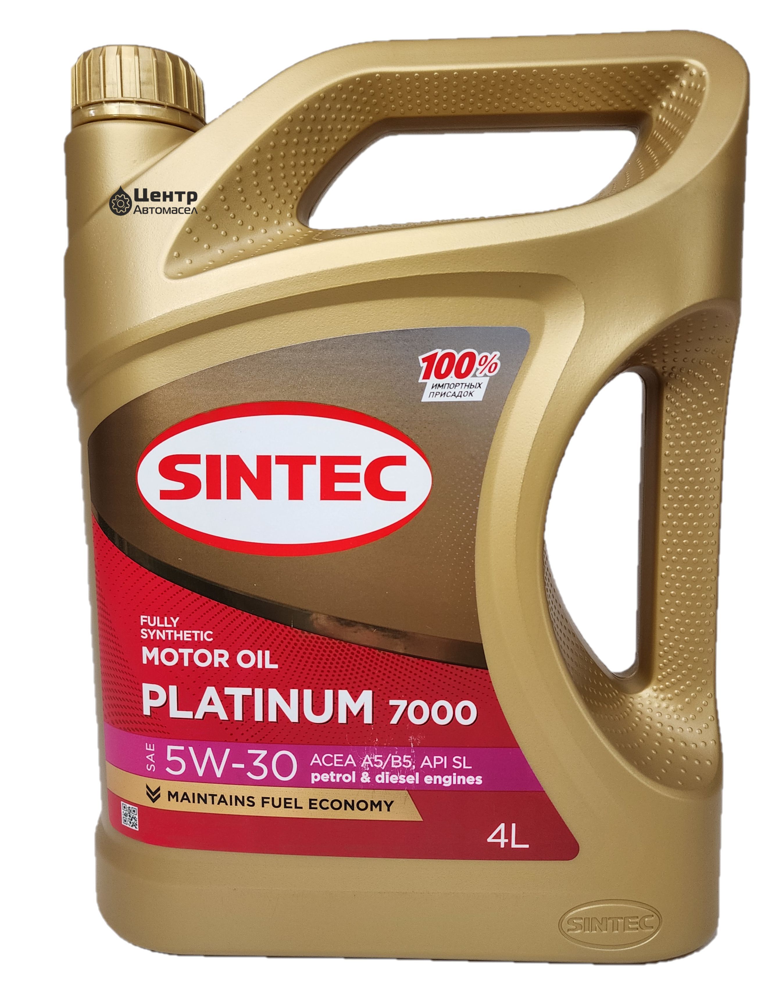 Sintec platinum 7000 5w 30 gf 6a. Моторное масло Sintec Platinum 7000 SAE 5w-30 API SL ACEA a5/b5 1 литр.