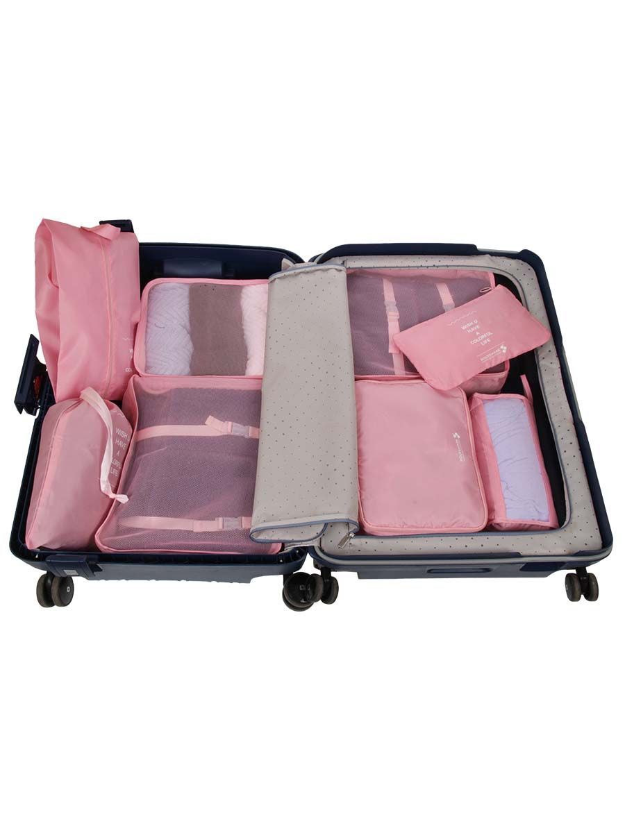 Дорожный набор для чемодана Packing cubes 8 в 1 Pink