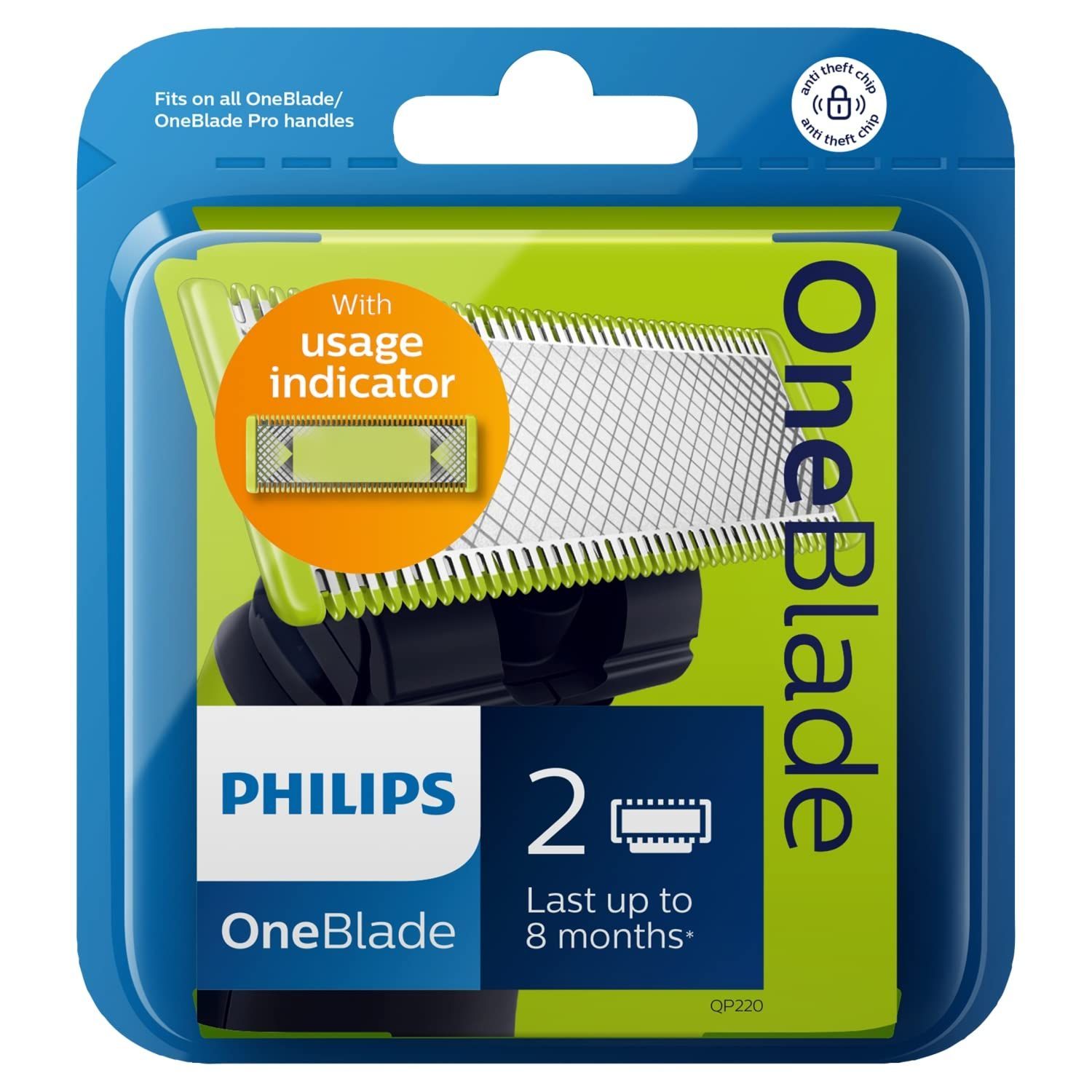 Сменные лезвия (насадка) Philips QP220/50 для OneBlade и OneBlade Pro, 2 шт