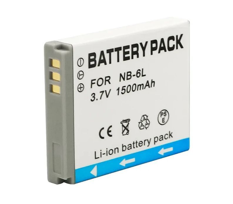 Аккумулятор для фотоаппарата Кэнон NB-6L, NB-6LH, 3.7V, 1500mAh, код BATCAM40