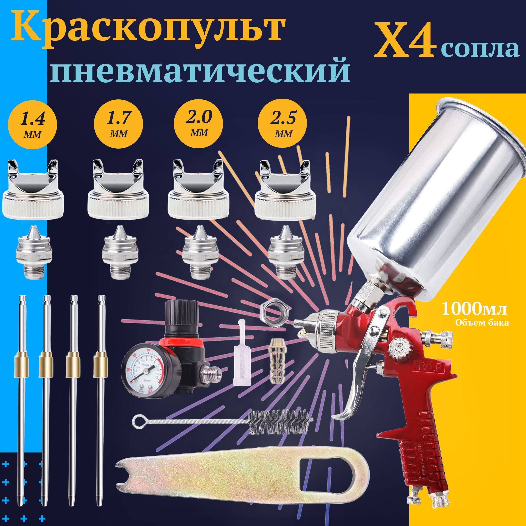 Пистолет для компрессора для покраски купить по выгодным ценам в  интернет-магазине OZON