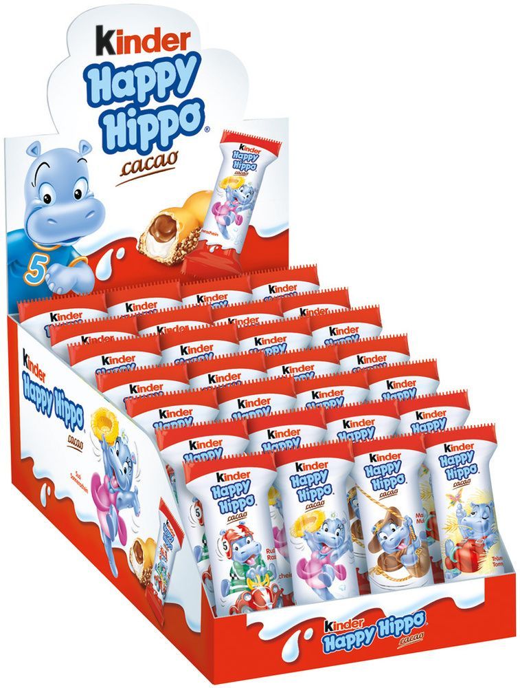 Happy kind. Киндер мини Хеппи Хиппо какао 20,7гр. Kinder бегемотики Happy Hippo. Киндер Hippo Cacao 20.7 гр*28 шт. Шоколадно-молочное печенье kinder Happy Hippo Cacao со вкусом какао 588г (28штук).