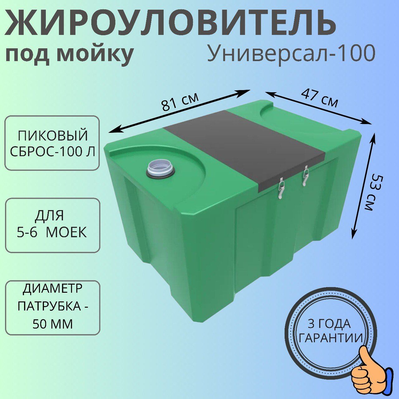 Жироуловитель под мойку под раковину Биофор Универсал - 100, ПНД
