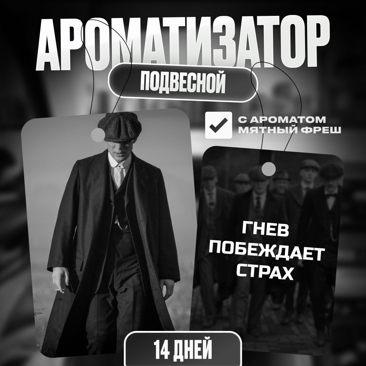 АроматизатордляавтомобиляТОМАСШЕЛБИсароматомМятныйФреш,подвеснаявонючкавсалон