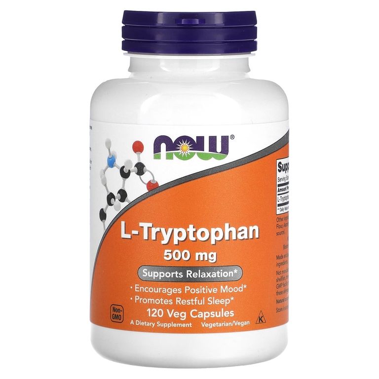 NowFoods,L-Tryptophan,L-триптофан500мг,120капсул