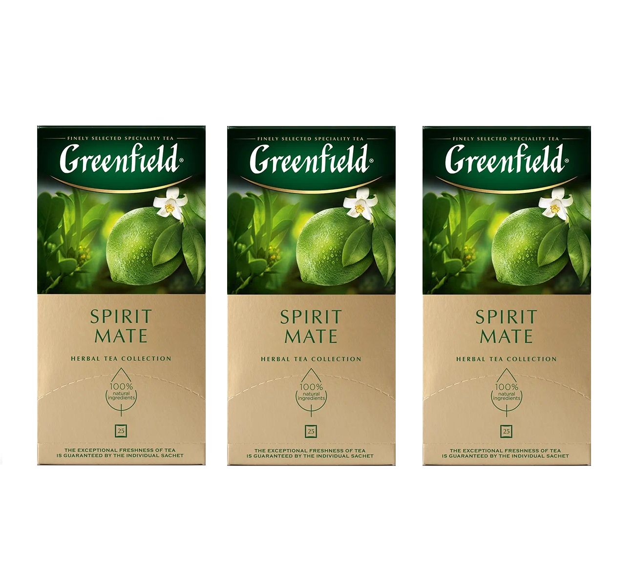 Чай травяной Greenfield Spirit Mate в пакетиках (1,5 г x 25 шт), 3 упак