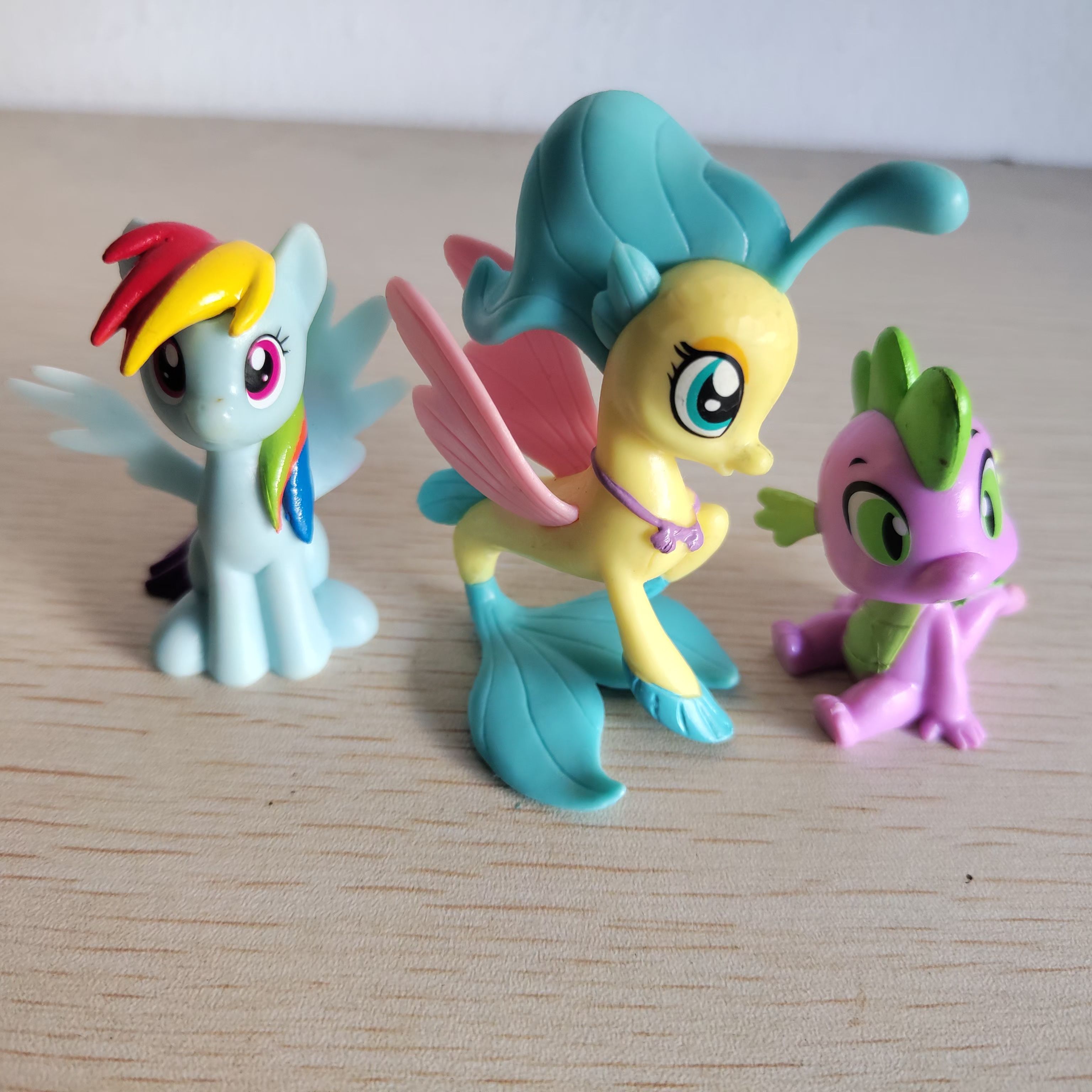 3 шт. Фигурка мой маленький пони Рэйнбоу Дэш дракончик Русалки , My little  Pony Hasbro Rainbow Dash Spike Mermaid