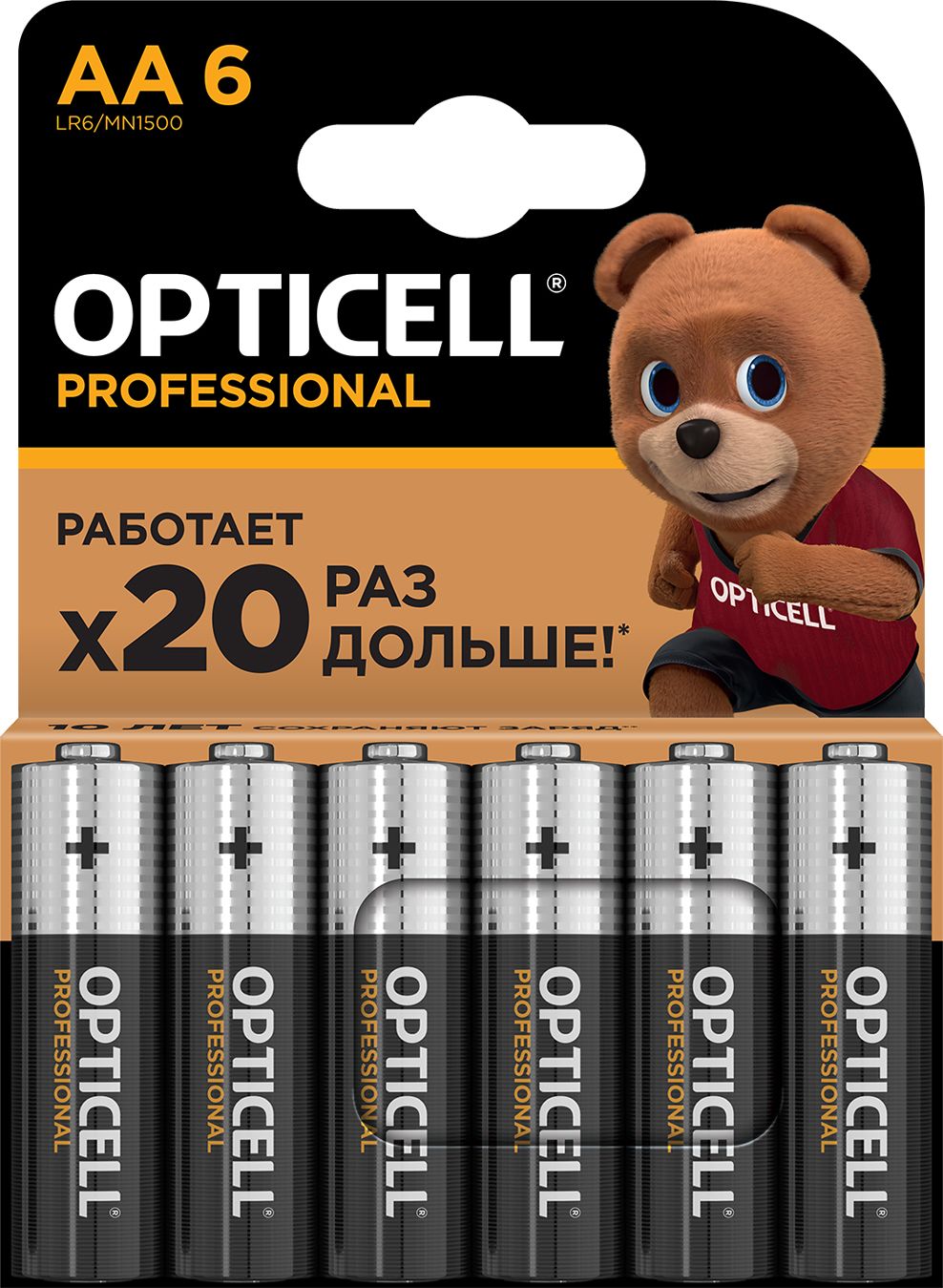 Opticell Батарейка AA, Щелочной тип, 1,5 В, 6 шт