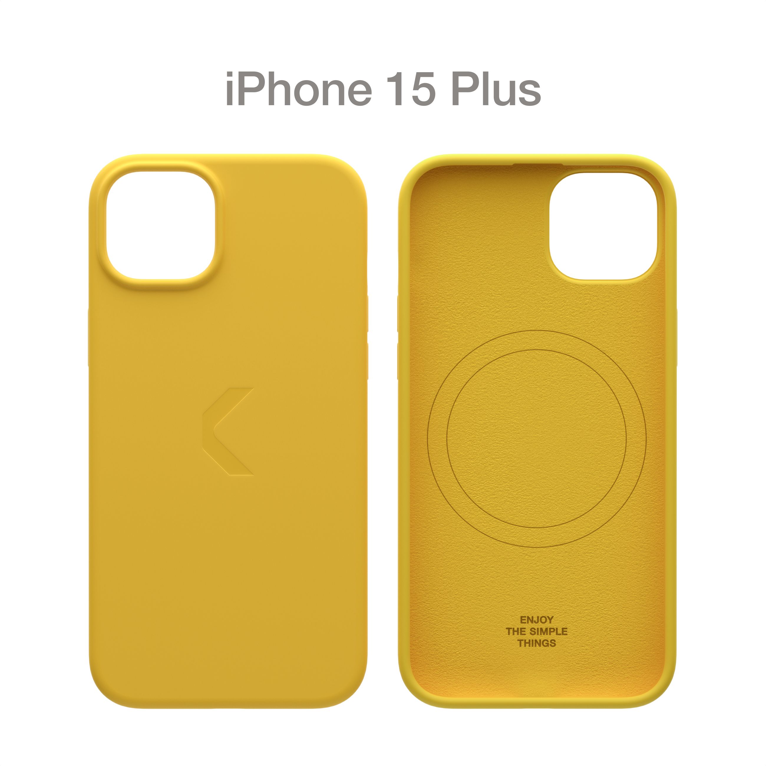 СиликоновыйчехолCOMMOShieldCaseдляiPhone15Plusсподдержкойбеспроводнойзарядки,CommoYellow