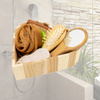 Набор банный из пяти предметов, подарочный набор мочалок, короб в форме сердца из полосатого дерева, 21х20х5,5 см - изображение