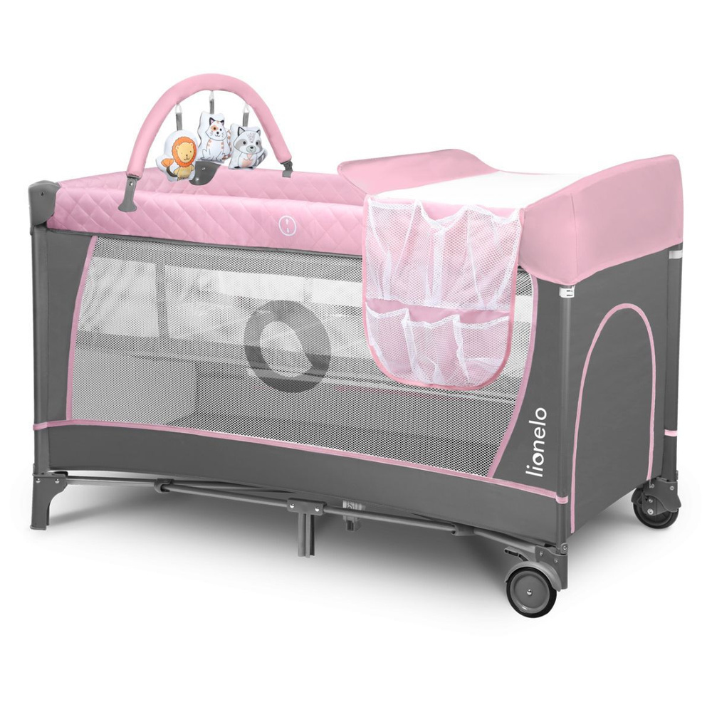Детская кровать манеж игровой Lionelo Flower для новорожденных  #1