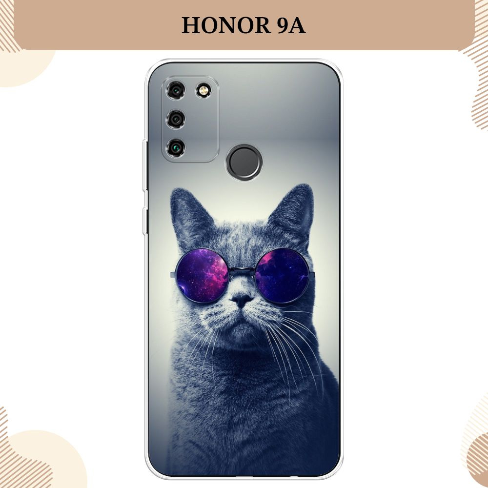 Силиконовый чехол на Honor 9A / Хонор 9А, Космический кот #1