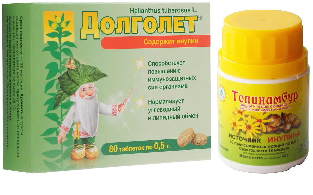 Пищевые добавки при диабете "Долголет", таблетки N80 + Топинамбур ...