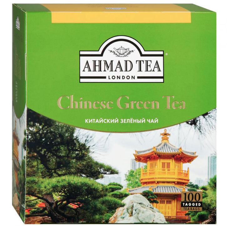 Чай в пакетиках зеленый Ahmad Tea Chinese Green Tea, 100 шт #1
