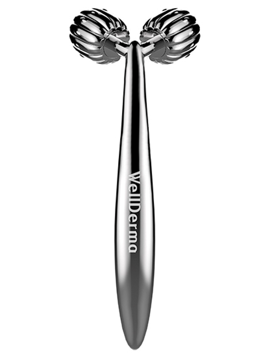 WellDerma Роликовый омолаживающий массажер для лица с платиновым ...