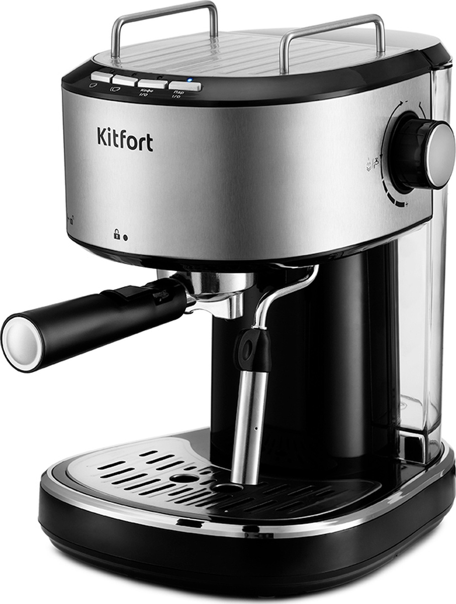 Кофеварка рожковая Kitfort КТ-754, серый металлик #1