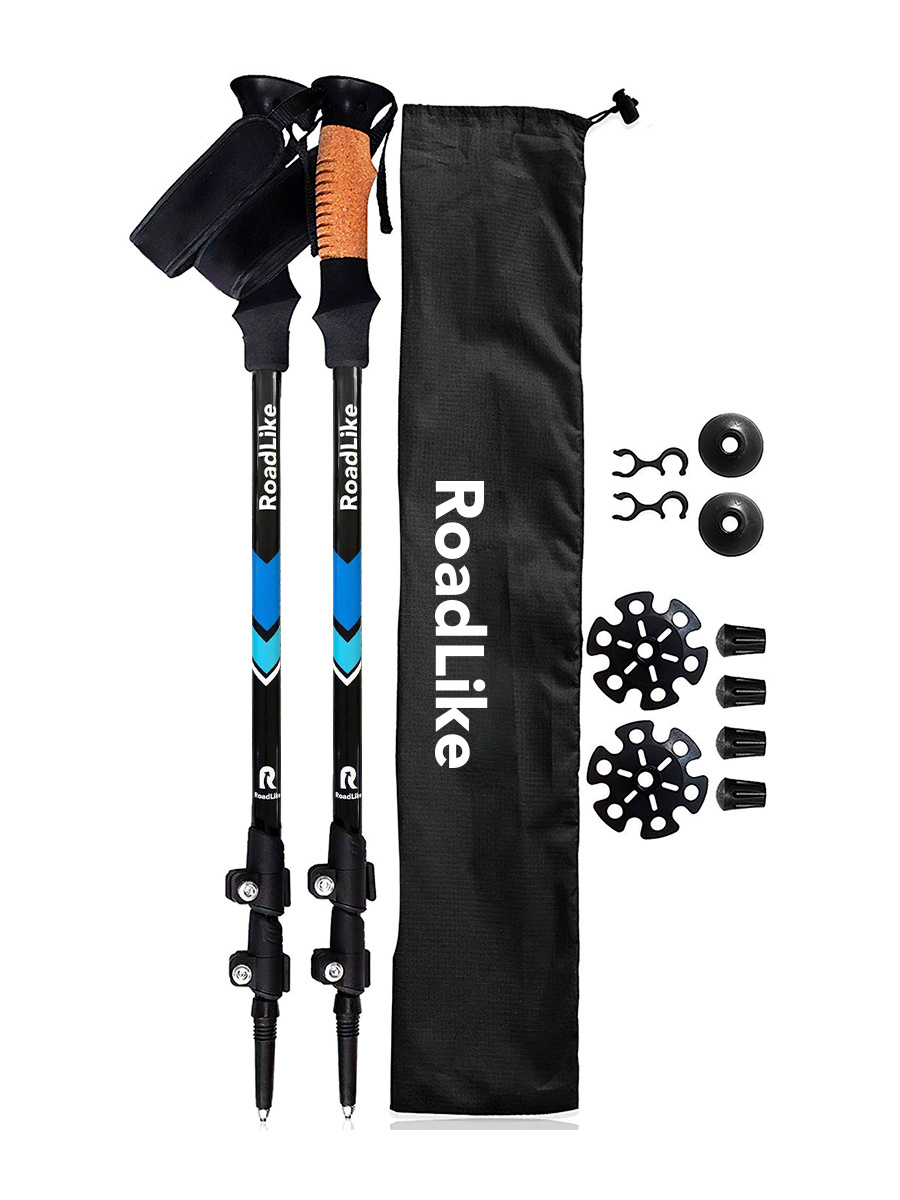 Палки для скандинавской ходьбы RoadLike, голубой/палки телескопические/палки для трекинга  #1