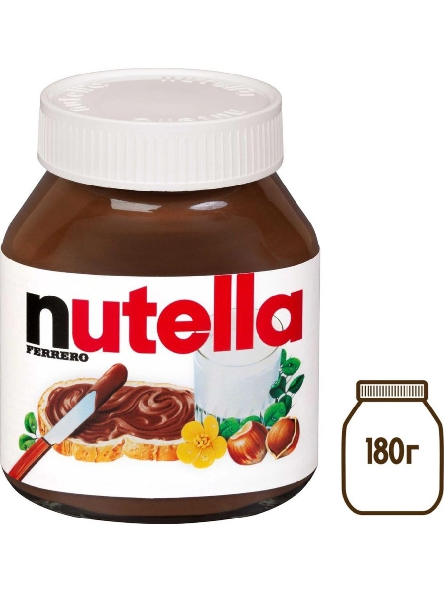 Шоколадная паста Nutella, с добавлением какао, 180 г — купить в ...