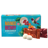 Кокосовые конфеты Tropical Paradise ассорти с начинками: МАНГО, МАЛИНА, Подарочная коллекция 140 г. Спонсорские товары