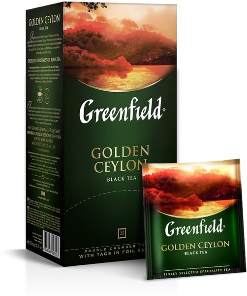 Чай в пакетиках черный Greenfield Golden Ceylon, 25 х10шт - купить с ...