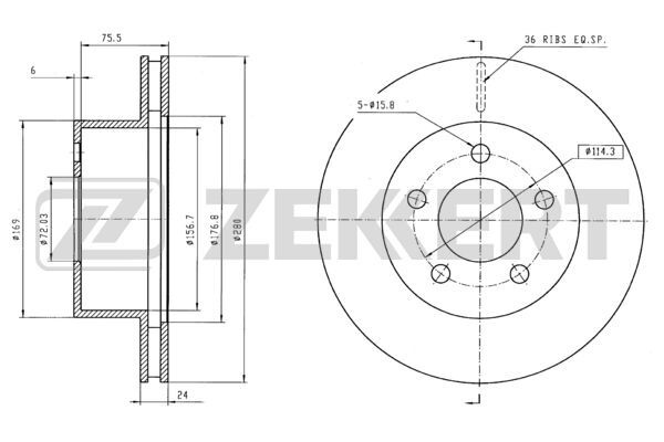 Диск тормозной Zekkert BS5184 - купить по низкой цене в интернет ...