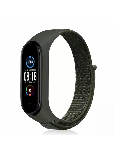 Ремешок для Xiaomi Mi Band 3/4/5/6 Спортнейлон/(Сяоми Ми Бэнд 3 /4 /5 ...