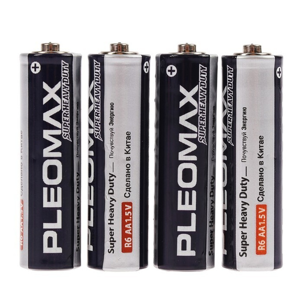 Pleomax Батарейка AA, Солевой тип, 1,5 В, 4 шт - купить с доставкой по ...