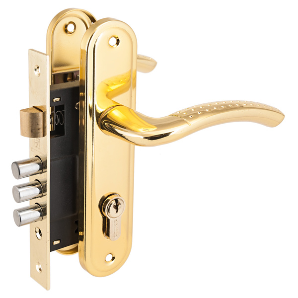 АЛЛЮР 132/3-61А(1232) GP латунь мал.корпус Замок врезной с/руч - купить ...