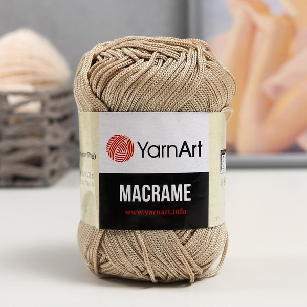Пряжа "Macrame Макраме" 100% полиэстер 130м/90гр (166 св.бежевый ...