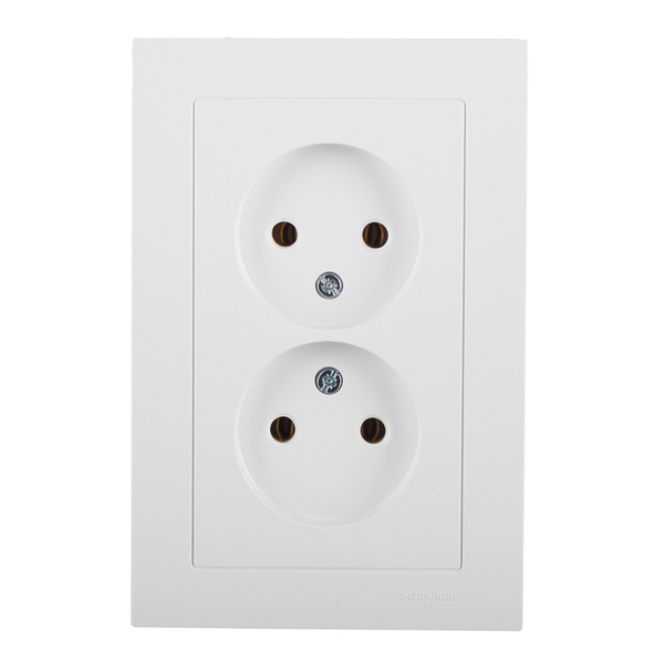 Розетка с рамкой Schneider Electric Atlas Design ATN000120 двойная ...