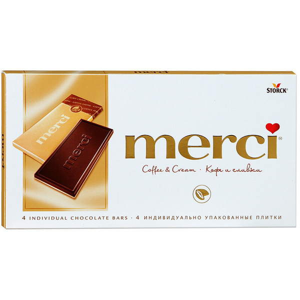 Шоколад Merci молочный кофе и сливки 100 г - купить с доставкой по ...