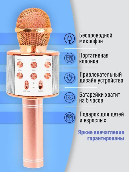 Микрофон house_time Караоке-микрофон с колонкой - купить по выгодной ...