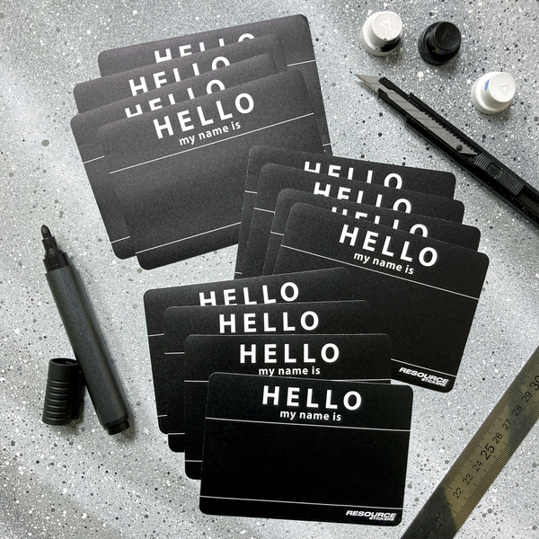 Виниловые стикеры для теггинга Hello my name is, наклейки Hello чёрный ...