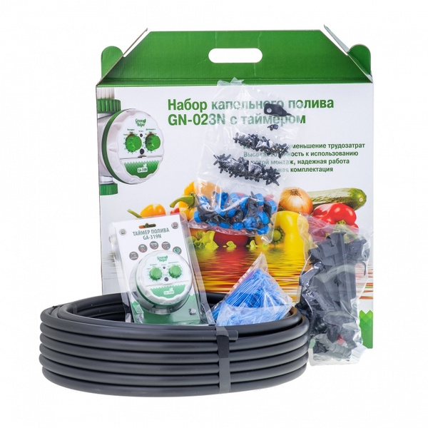 Green Helper Набор капельного полива GN-023N, длина шланга: 20 м, с ...