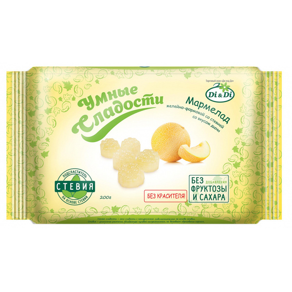 Мармелад Умные сладости Di&Di желейно-формовой со вкусом дыни,стевия ...