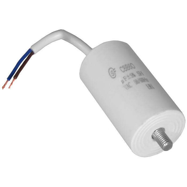 Пусковой конденсатор CBB60 40uF (40 мкФ) 450V WIRE+SCREW / SAIFU ...