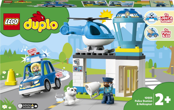 Конструктор LEGO DUPLO Town Полицейский участок и вертолёт, 40 деталей ...