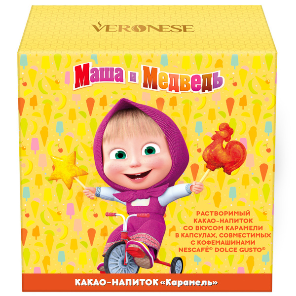 Какао-напиток Veronese Маша и Медведь со вкусом "Карамель" в капсулах ...