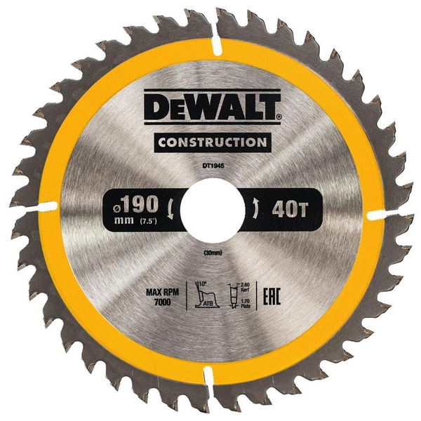 Диск пильный DeWalt 190x1.7x30 - купить по низким ценам в интернет ...