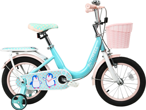 Велосипед детский ACTIWELL KID-ST14 с корзиной мятно-розовый ...