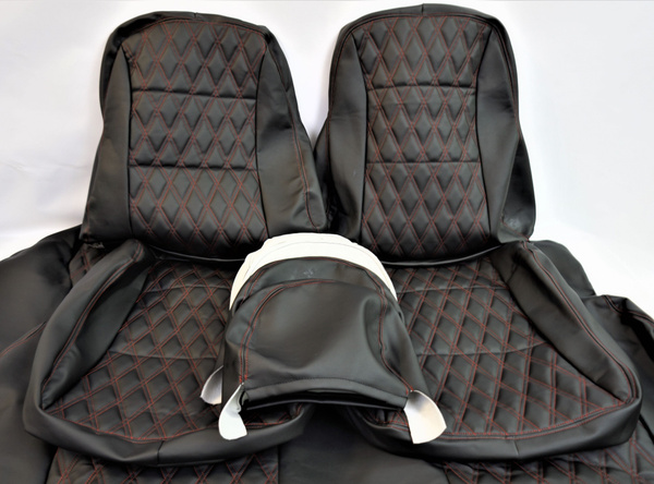 Обивки для автомобильных сидений экокожа прошитый Двойной ромб ВАЗ 2110 ...