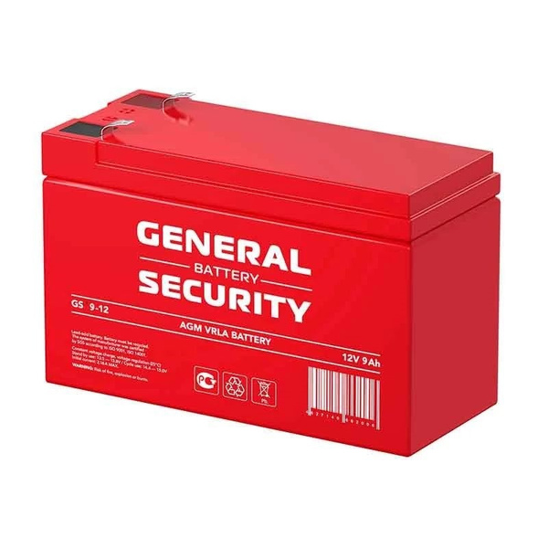 Аккумуляторная батарея General Security GS 9-12 ( 12В 9AЧ / 12V 9AH ...