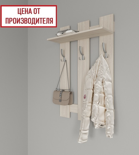 Вешалка настенная МебельГрафика Вешалка 3 крючка, 68x25x110 см - купить ...