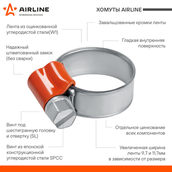 Хомут  32-44 Airline (2 шт.)