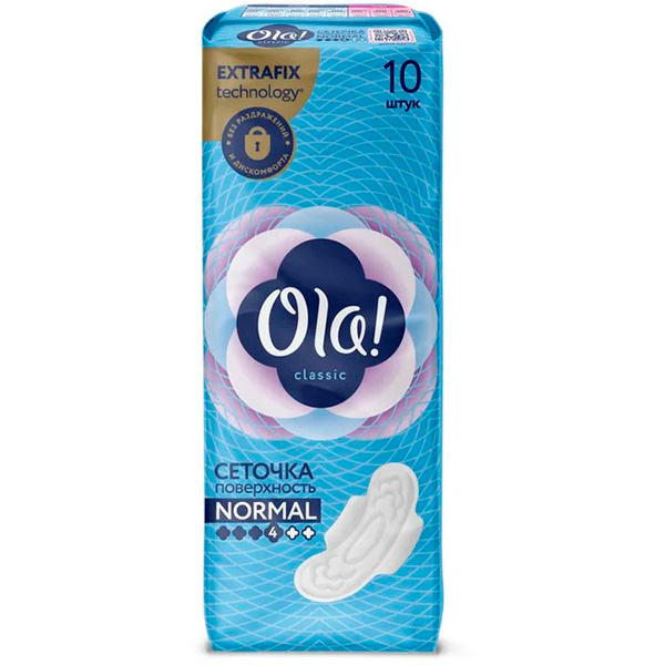Прокладки гигиенические OLA! Classic 10шт/уп Wings Normal поверхность ...