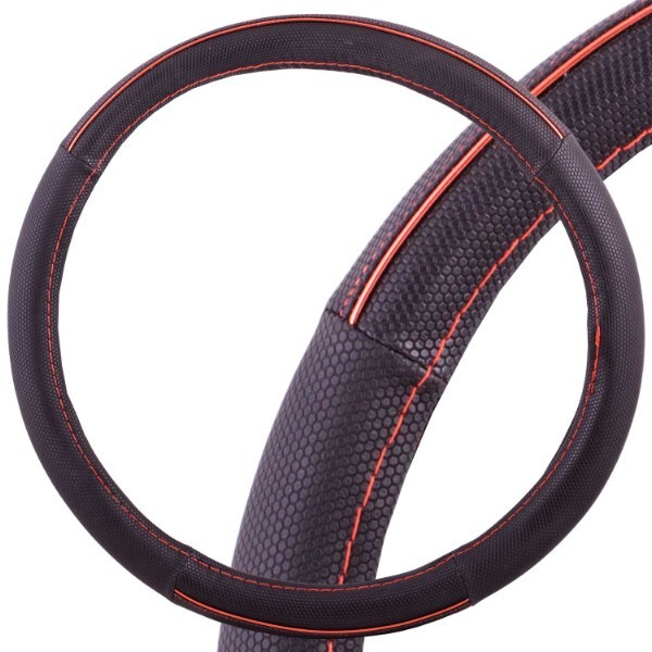Оплетка руля M Skyway Combo 8 экокожа с красными полосками черная ...