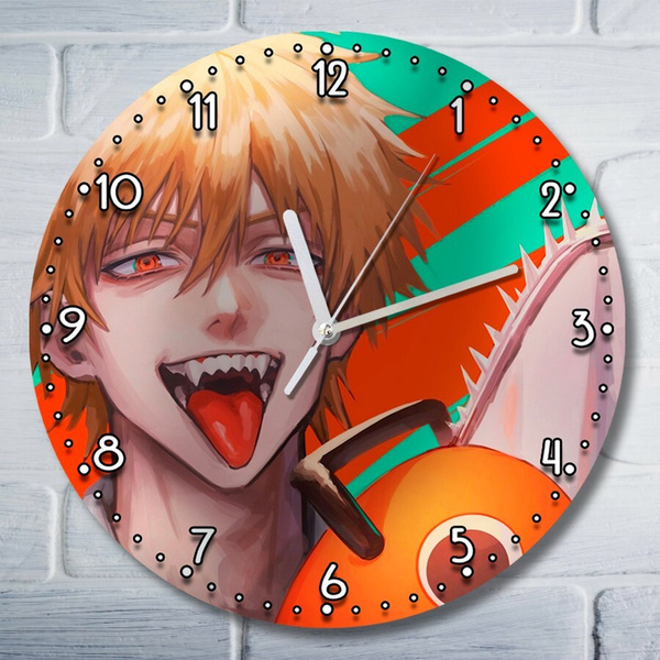 Настенные часы УФ аниме Chainsaw Man (Человек-бензопила, фентези ...